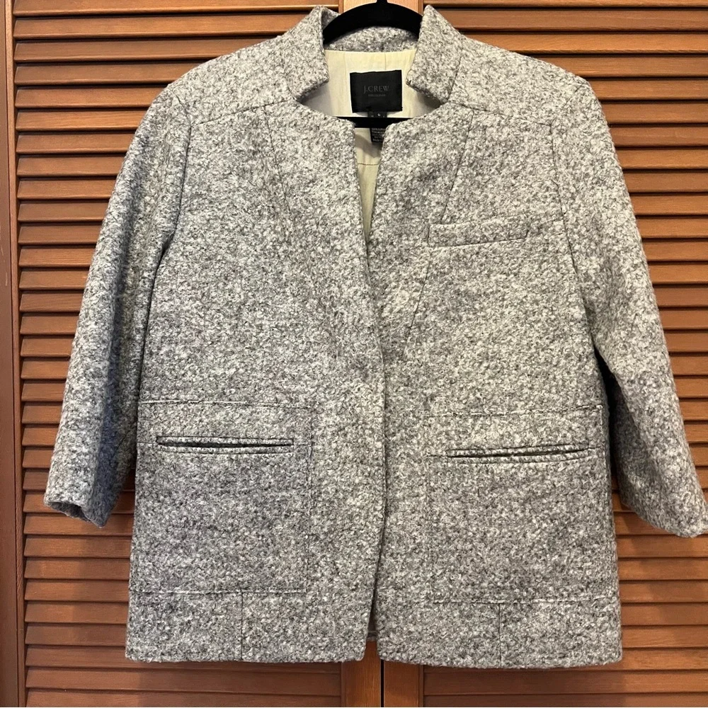 J. Crew Collection virgin wool Women's Gray Jacket 8